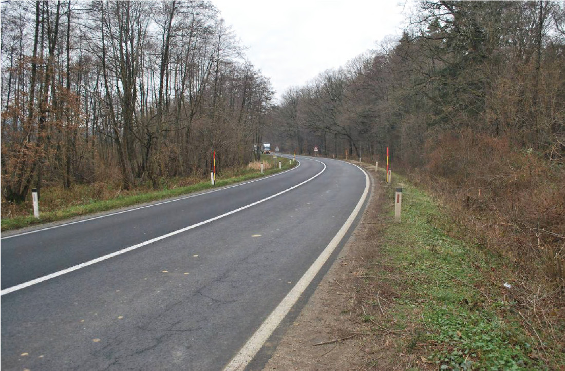 Pogled na potek ceste v smeri proti Slovenski Bistrici. Foto: DRSI